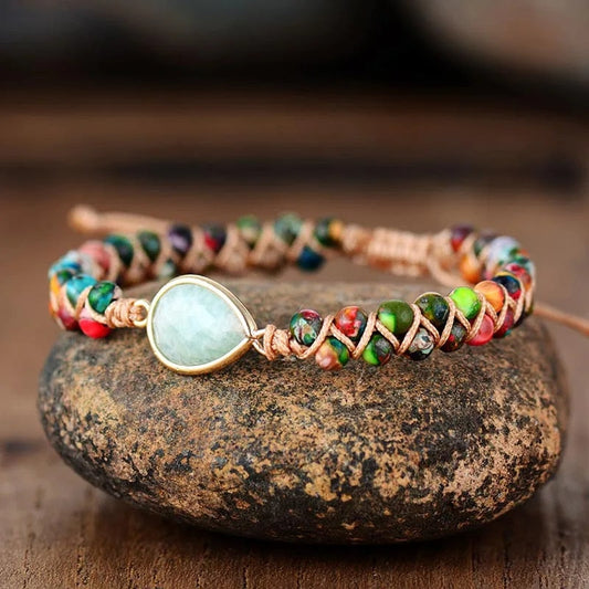 Geflecht der Elemente – Naturstein Armband | Boho