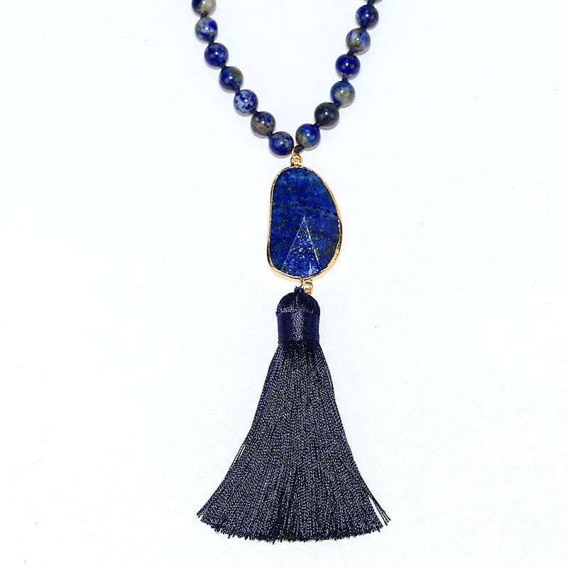 Khalee Samo 2021 Natural Stone Pendant Necklace lapis lazuli 8mm Beads Necklace Energy Necklaces wholesale