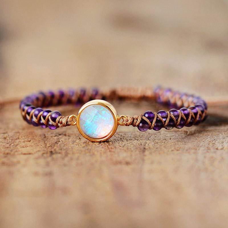 Khalee Samo Amethyst-Opal Yoga-Armband | Boho | 100% Handgemacht | Versch. Farben