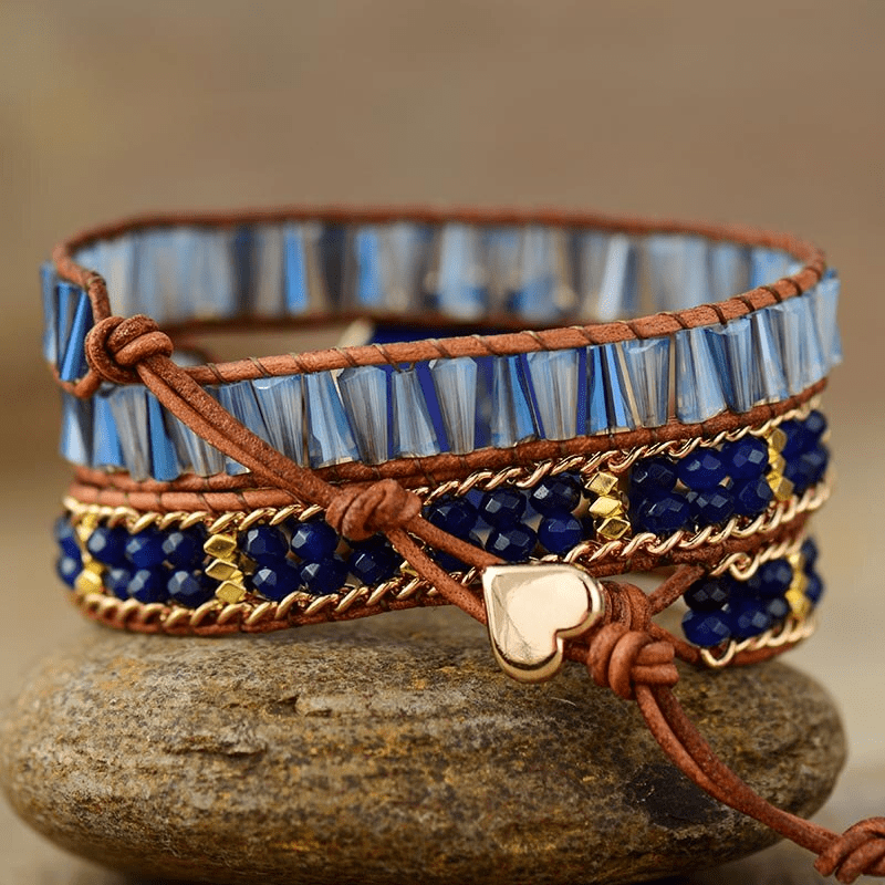 Khalee Samo "Baum des Lebens" Lapis Wickelarmband