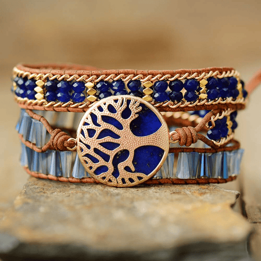 Khalee Samo "Baum des Lebens" Lapis Wickelarmband | BOHO | 100% Handgemacht