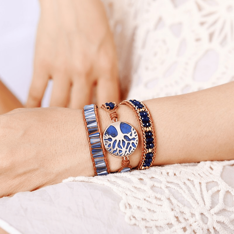 Khalee Samo "Baum des Lebens" Lapis Wickelarmband | BOHO | 100% Handgemacht