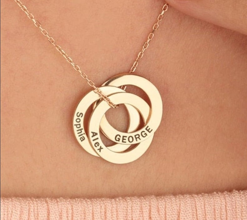 Khalee Samo Custom Circle Engraving Name Necklaces for Woman Personalized Stainless Steel Clavicle Chain Nameplate Jewelry Mother&#39;s Day Gift