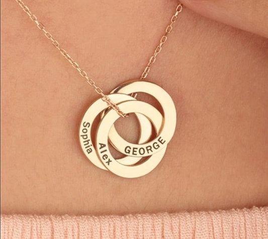 Khalee Samo Custom Circle Engraving Name Necklaces for Woman Personalized Stainless Steel Clavicle Chain Nameplate Jewelry Mother&#39;s Day Gift