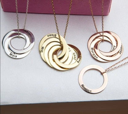 Khalee Samo Custom Circle Engraving Name Necklaces for Woman Personalized Stainless Steel Clavicle Chain Nameplate Jewelry Mother&#39;s Day Gift