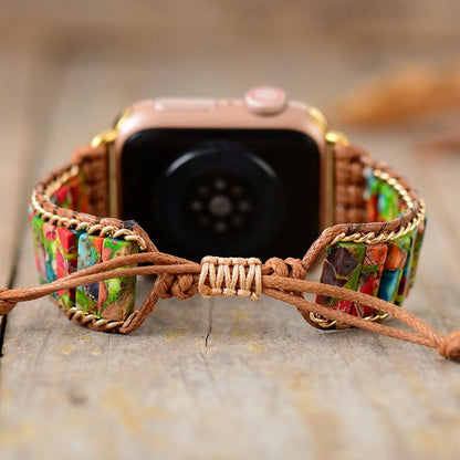 Khalee Samo Dunkles Chakra Apple Watch Wickelarmband | Boho | 100% Handgemacht