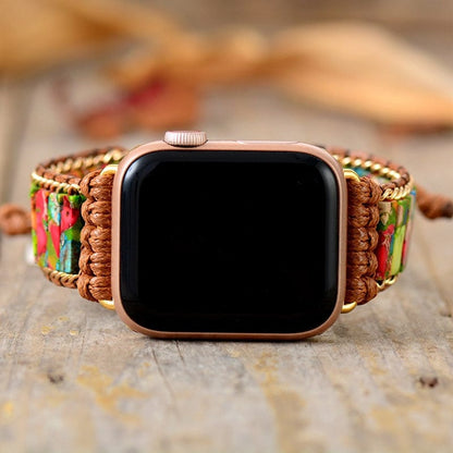 Khalee Samo Dunkles Chakra Apple Watch Wickelarmband | Boho | 100% Handgemacht