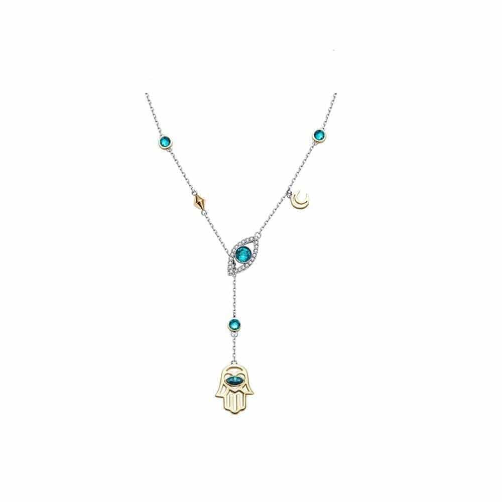 Oriental Crystal Necklace - 925 Sterling Silver