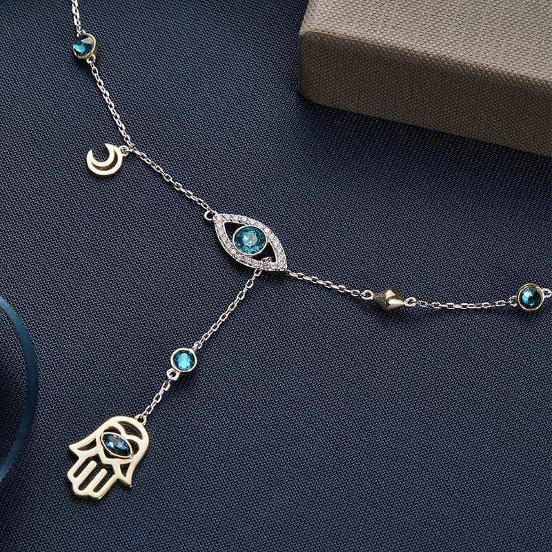 Oriental Crystal Necklace - 925 Sterling Silver