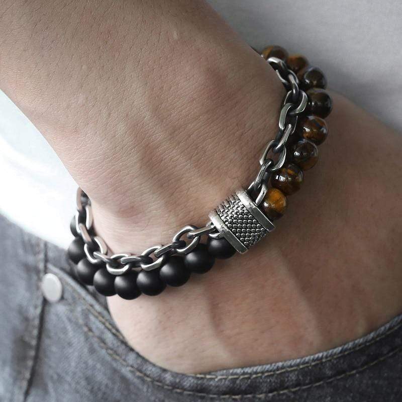 Tiger Eye Chain Bracelet "The Warrior" | Boho | Elegant | Men's